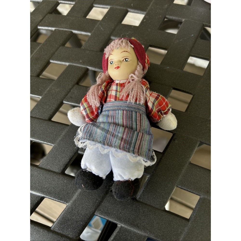 Vintage Porcelain Stuffed 5 Inch Doll Holland Girl